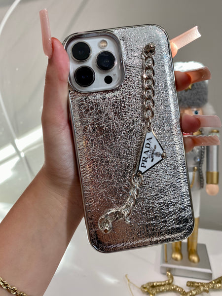 家電・スマホ・カメラPRADA 12Proケースシルバースマホアクセサリー