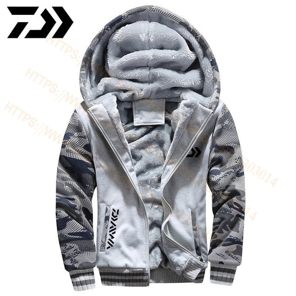 2020 Daiwa Fishing Clothes Hoodies Outdoor Sweatshirt With Cap Loose Fleece Warm Jacket Men Fishing Clothing With Hood