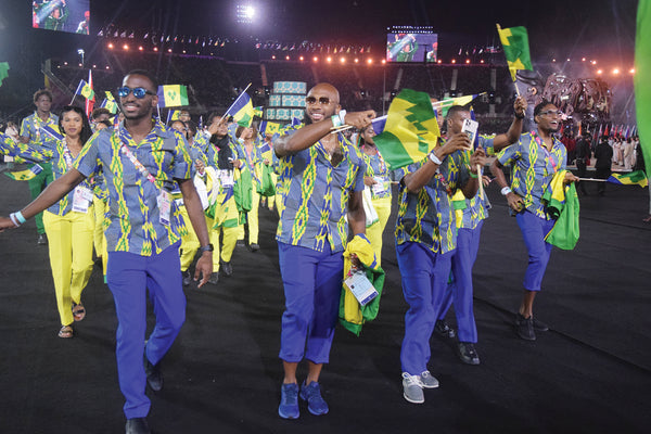 St Vincent athletes at the opening ceremony of the XXII Commonwealth Games in Birmingham
