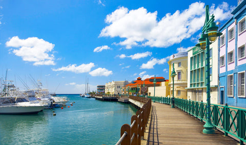 Colourful buildings in Bridgetown, Barbados