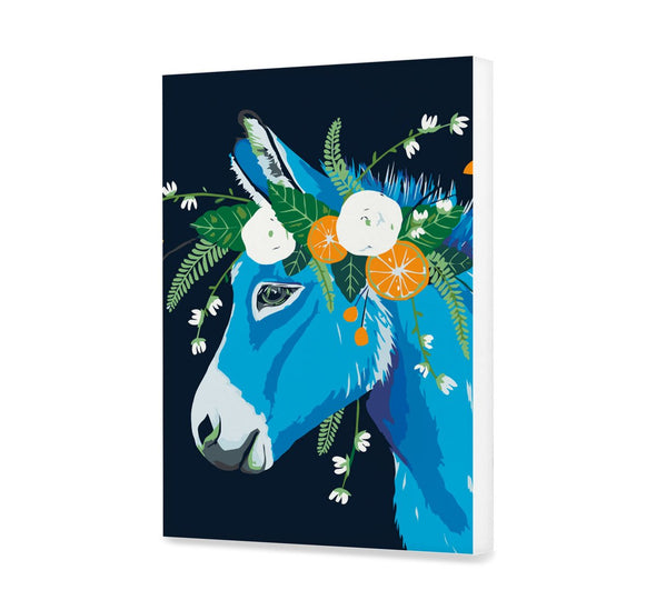 

Peinture par numéro Âne Bleu Avec Une Guirlande De Fleurs