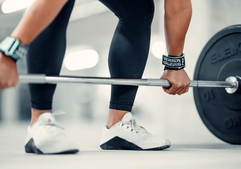 Versa gripps being used to assist a male weightlifter