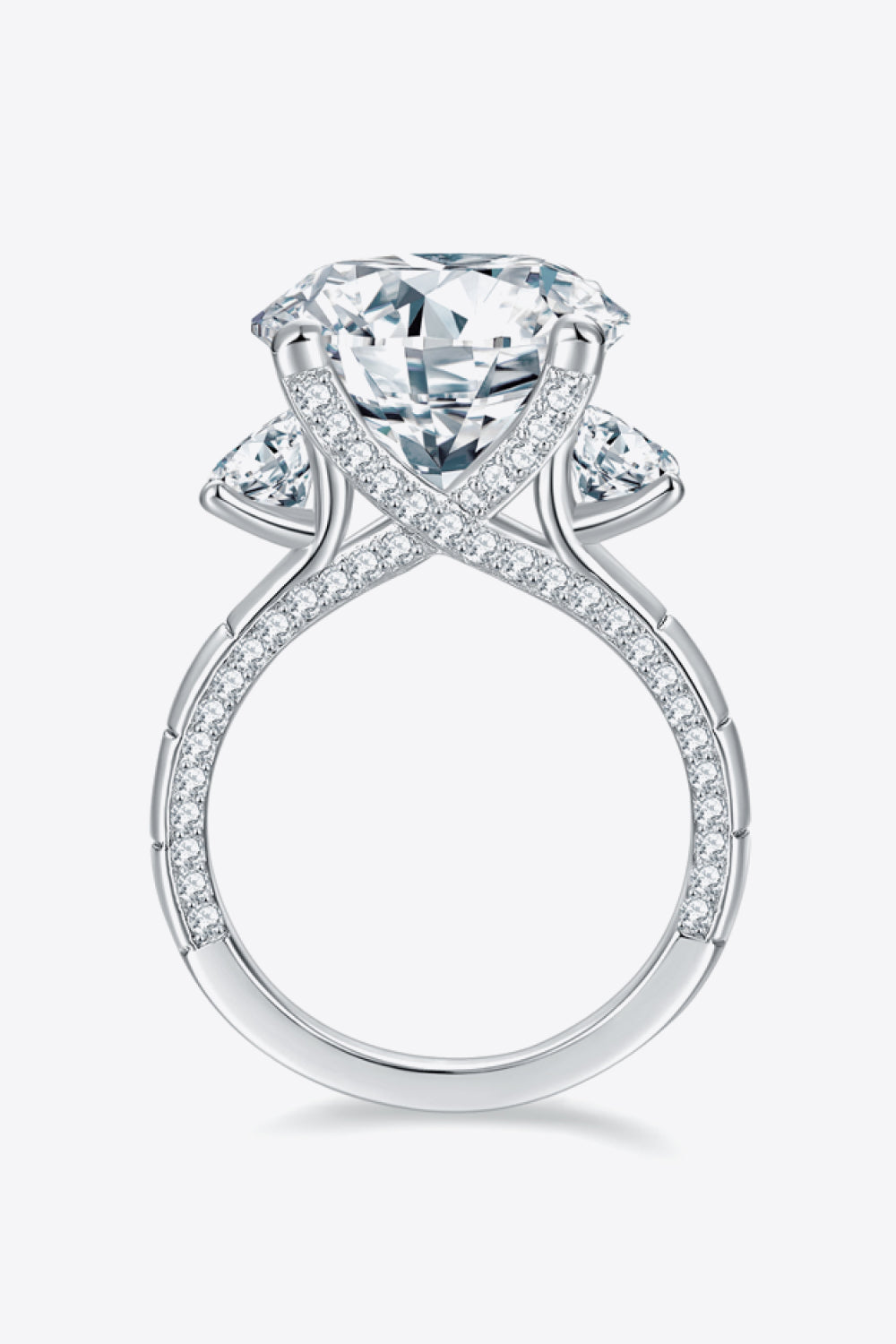 Grand Moissanite Platinum-Plated Ring 8.6 Carat