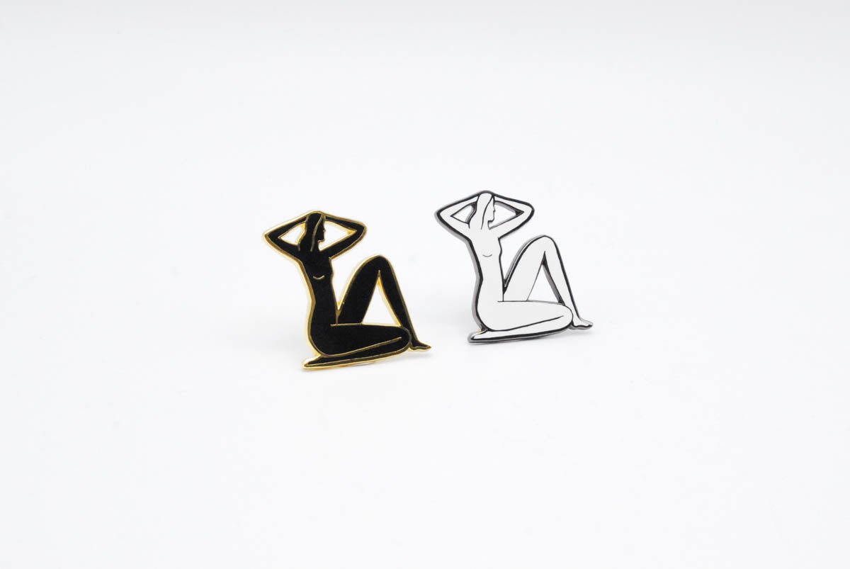 Seated Nude Pin - Black & White