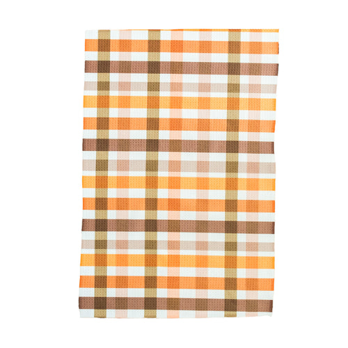 Orange Plaid Hand Towel