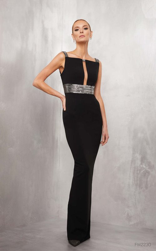 Beaded Waist & Shoulder Straps Gown – Mieka Boutique