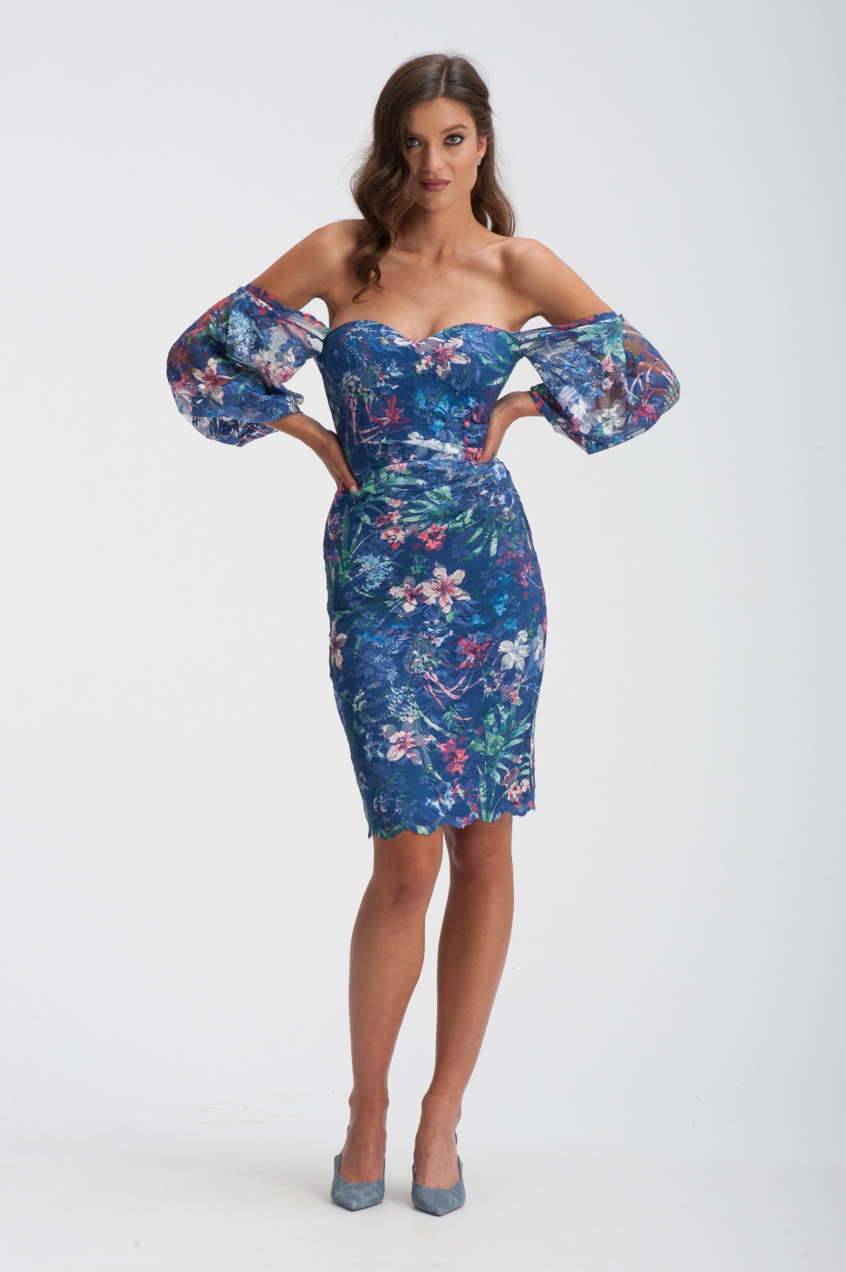 Lace Off The Shoulder Floral Dress – Mieka Boutique