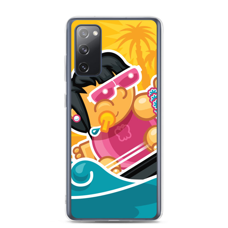 Black Haired Surf Girl Samsung Case - Close-up Collection
