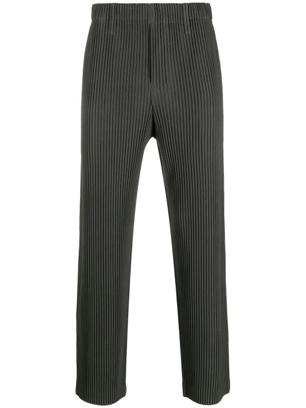 Issey Miyake Homme Plisse │ Wide Crop Pleated Pants in Dark Green