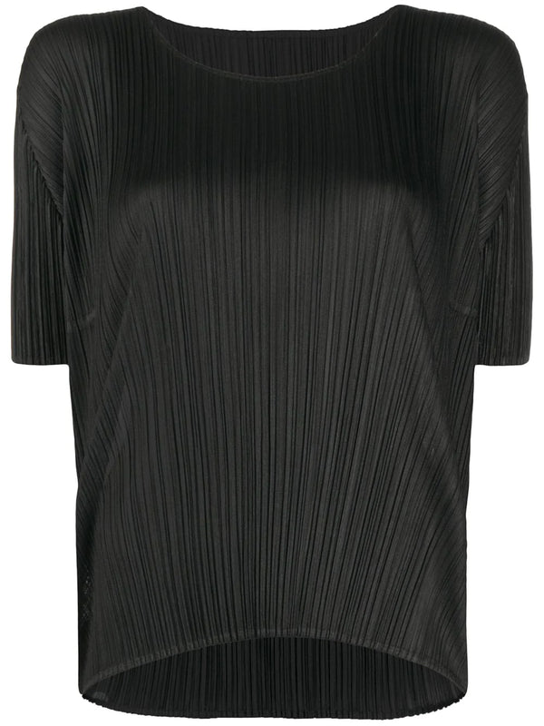 Pleats Please Issey Miyake Plissé Short-Sleeve T-Shirt - Black