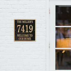 house number and address plaques in cast bronze and aluminum