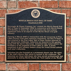 hall of fame landmark plaque made of bronze with seal for myrtle beach