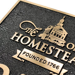 bronze plaque for historical home founded in 1766
