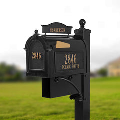 Whitehall mailbox packages including posts caps and mailbox plaques