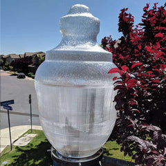 polycarbonate light globe on top of light post
