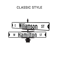 street name sign example in classic vintage street sign style