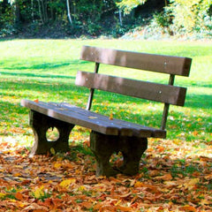 wooden bench at park