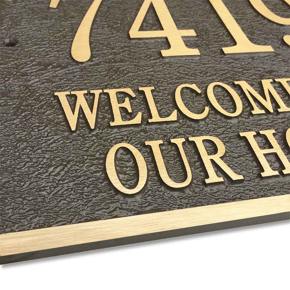 Address Plaque - 7″ x 12-1/2″ Red Brass