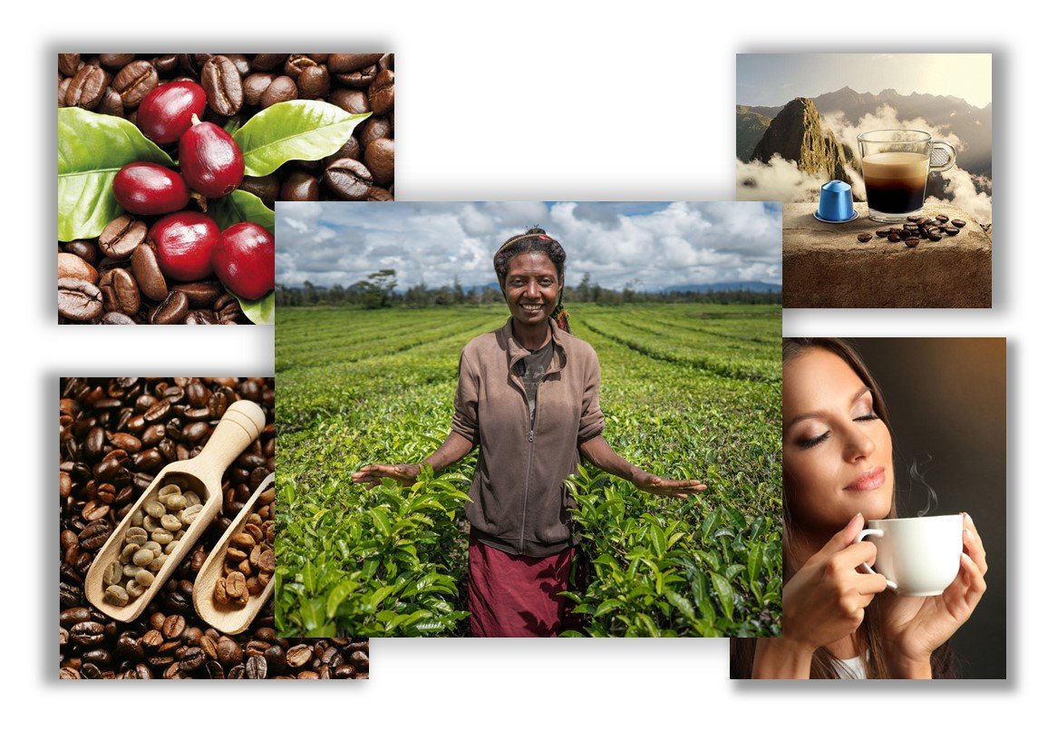 People from all around the world drinking coffee