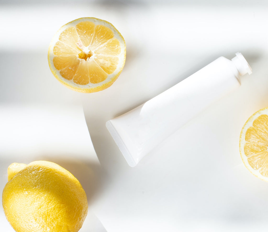 skincare products and lemons 