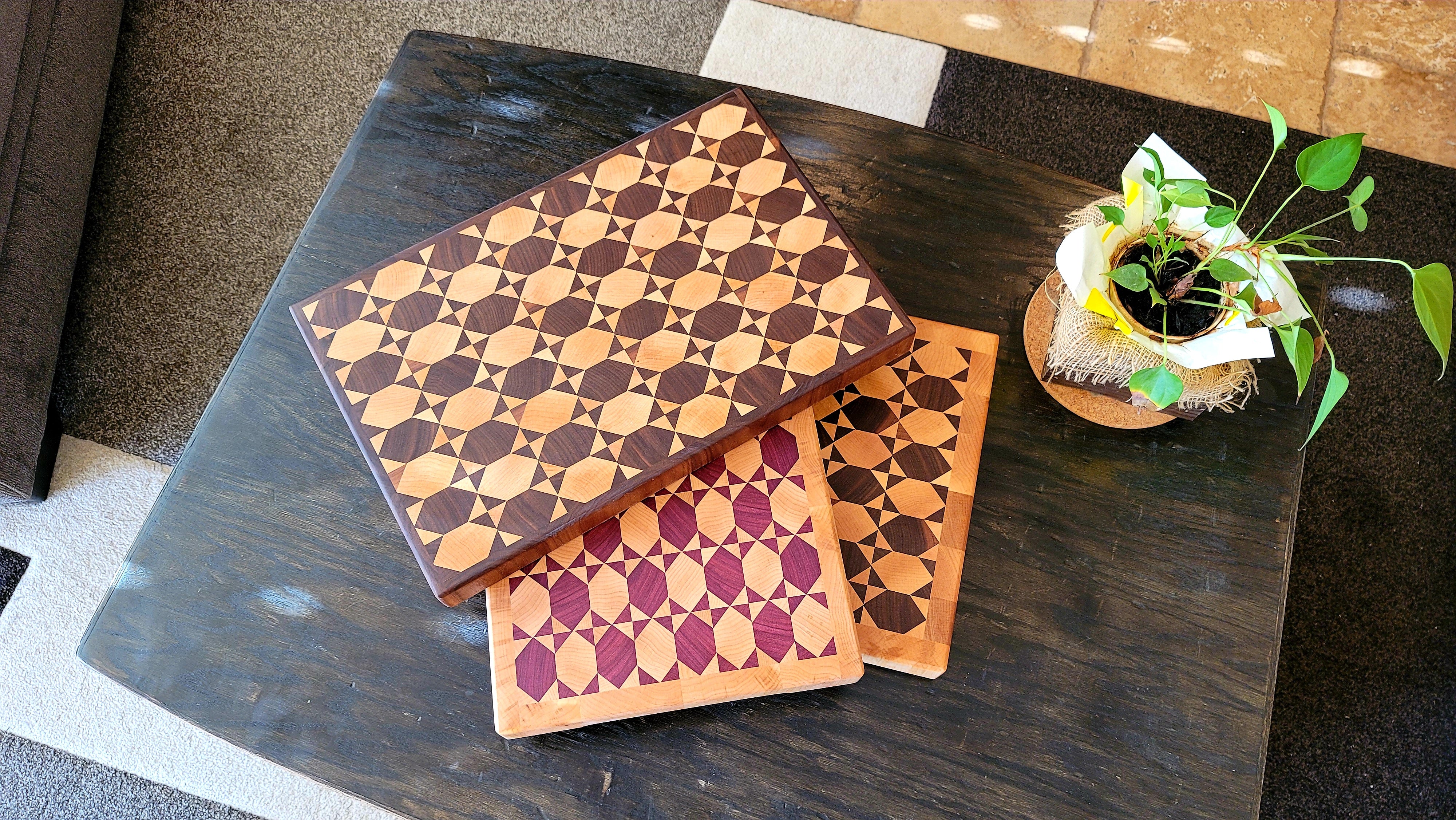 Plaid End Grain Cutting Board — Mostad Works