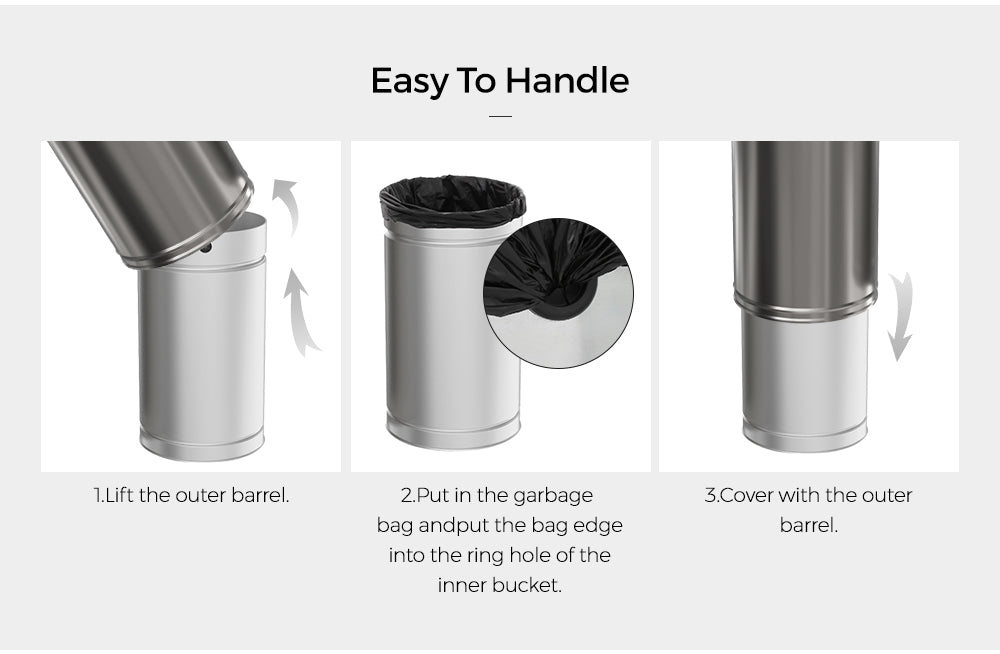 DTSE30SS Dome Top Side Entry Trash Can - 30 Gallon Capacity - 20 Dia. x 40  1/2 H - Stainless Steel