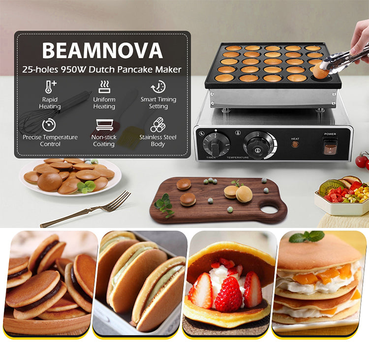 Mini Dutch Pancake Baker Poffertjes Crepe Muffins Making Machine Electric  Nonstick Waffle Maker 