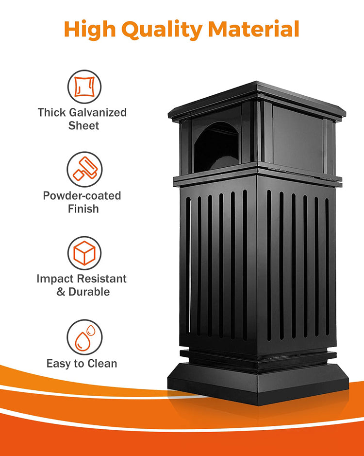  Ethedeal Outdoor Garbage Can with Locking Lid, Top