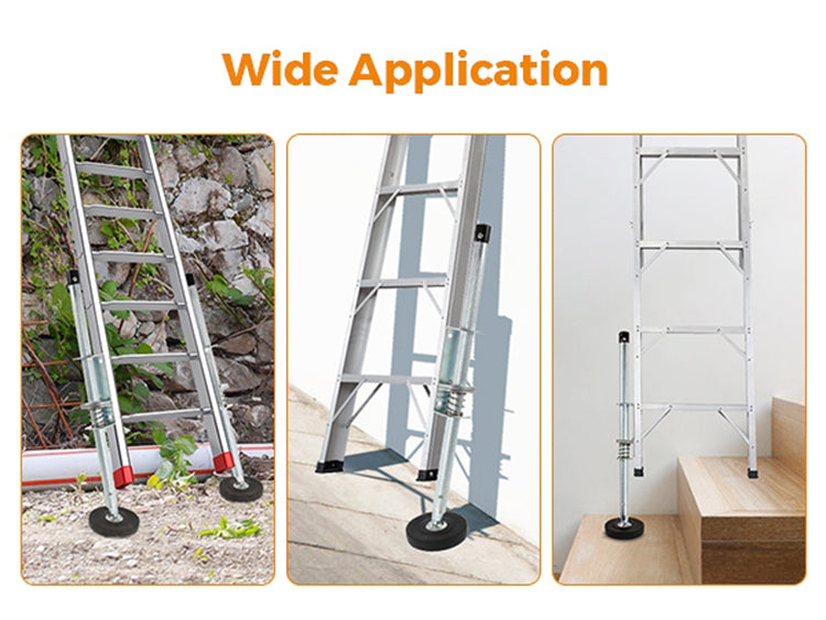 2Pcs/Set 20 Adjustable Ladder Leveler, Retractable Threaded Anti-Slip Base  Ladder Steel Fittings Support Feet Balance Feet Stabilizer