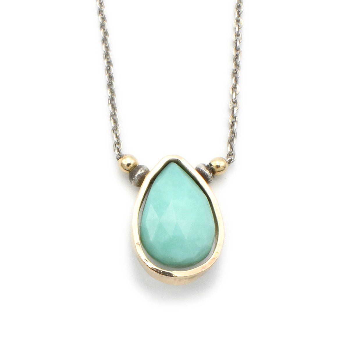 Turquoise Teardrop Necklace - Necklaces By J+I Jewelry