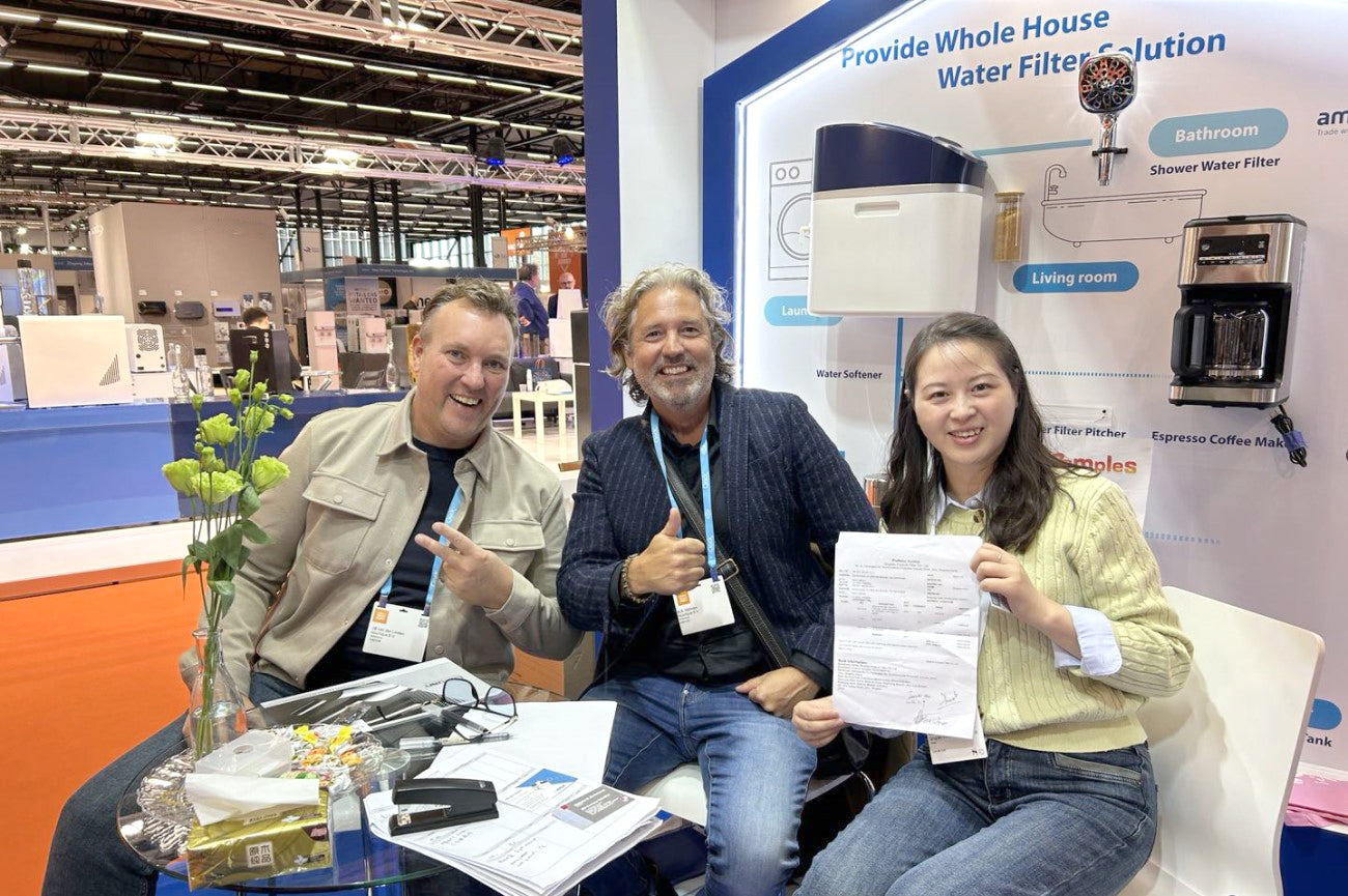 staff of Qingdao Ecopure Filter Co., Ltd. at Aquatech Amsterdam 2023