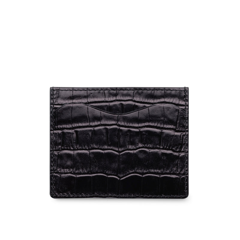 Credit Card Holder in Black (Crocodile Effect) – NATIVE DUBAI