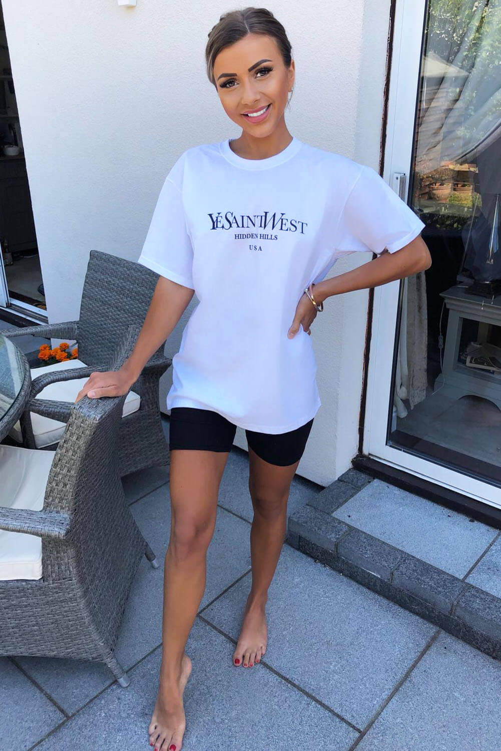 White Los Angeles Slogan Oversized T-Shirt – AX Paris