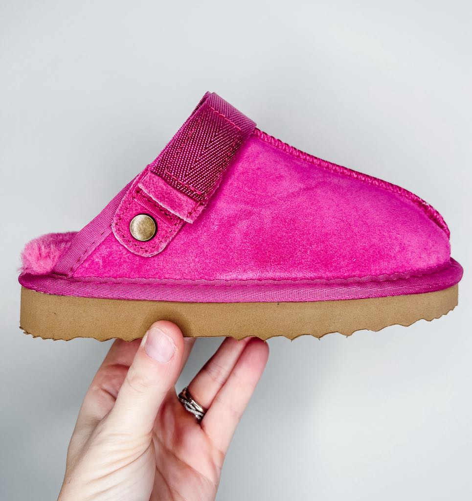 RTS: Faux Suede Slides with Heel Strap (Toddler sizes 12 & 13)