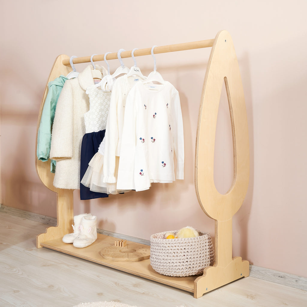 Montessori Wardrobe, Kids Clothing Rack, Wood Clothing Frame Rack