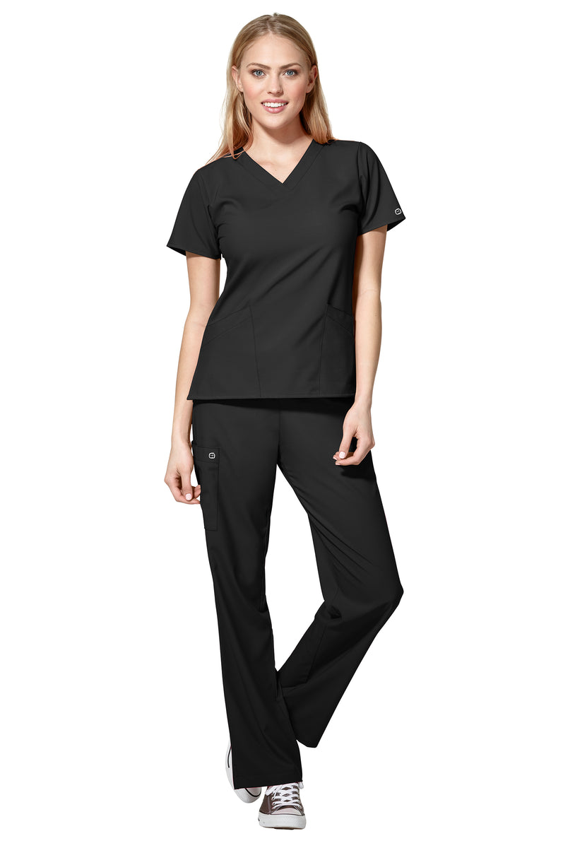 W123 by WonderWink 5255 - Women's Drawstring Scrub Pants - Black ...