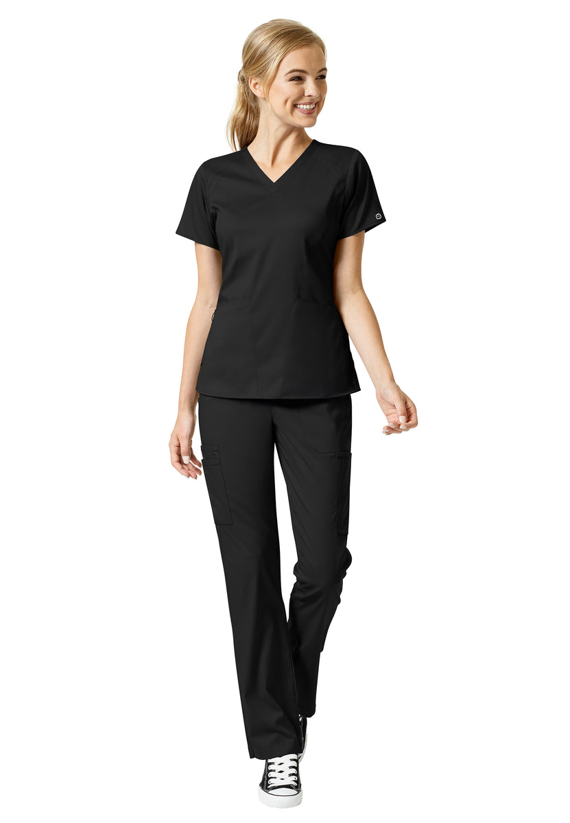 WonderWink PRO 5319 - Women's Moderate Flare Leg Cargo Pants - Black ...