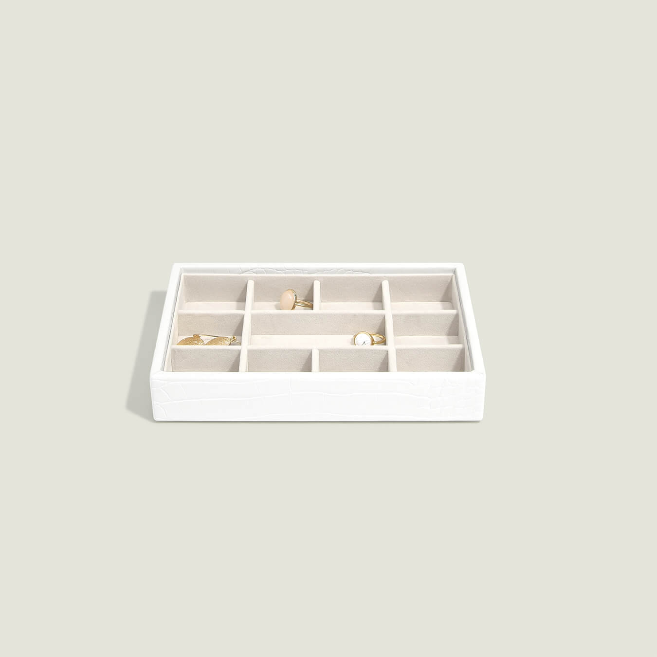 White Mini Jewellery Box Small Trinkets Layer – STACKERS LONDON