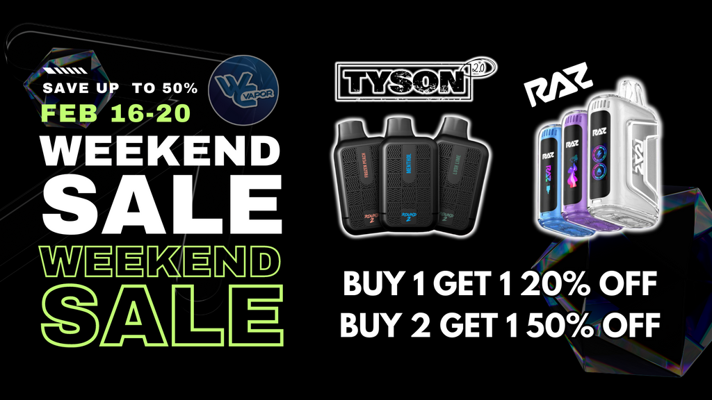 Weekend Sale (Feb 16-20) Tyson and Raz Disposables BOGO Sale