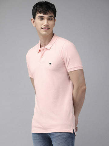 MEN SLIM PINK OVERDYED POLO