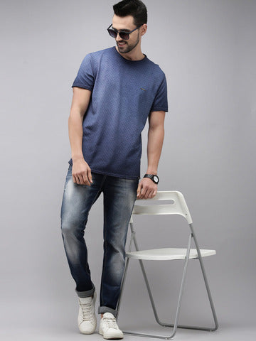 MEN BLUE PURE COTTON T-SHIRT