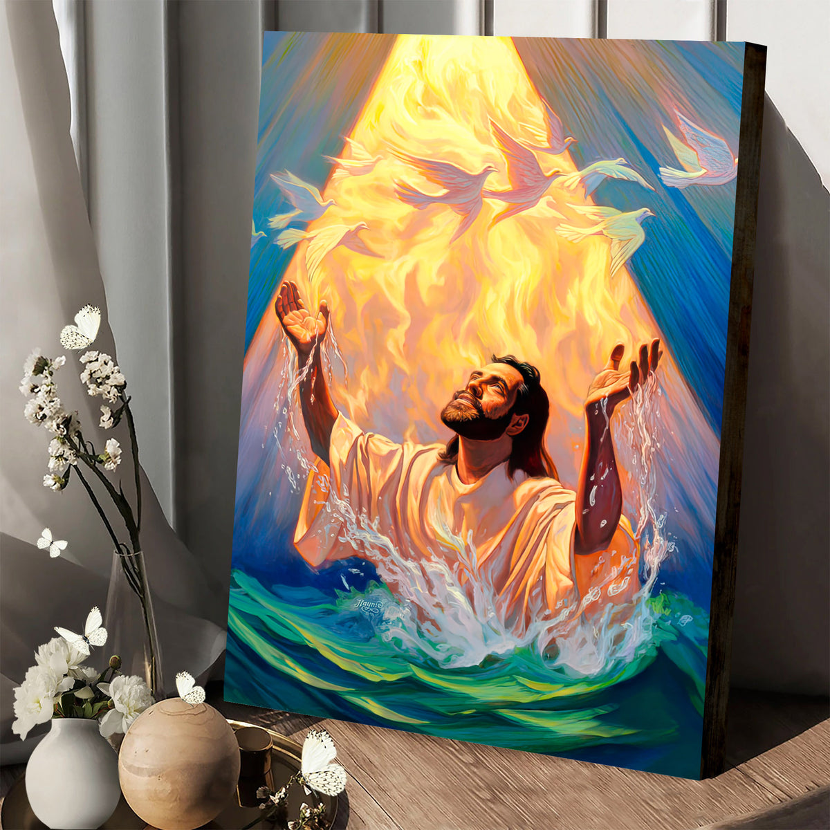 The Baptism Of Jesus Canvas - Jesus Canvas