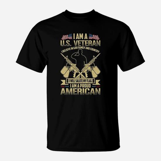 I Am A Us Veteran I Believe In God Family Country - Veteran Dad Shirt - American Flag Shirt - Christian Shirt - Gift For Dad Veteran - Ciaocustom