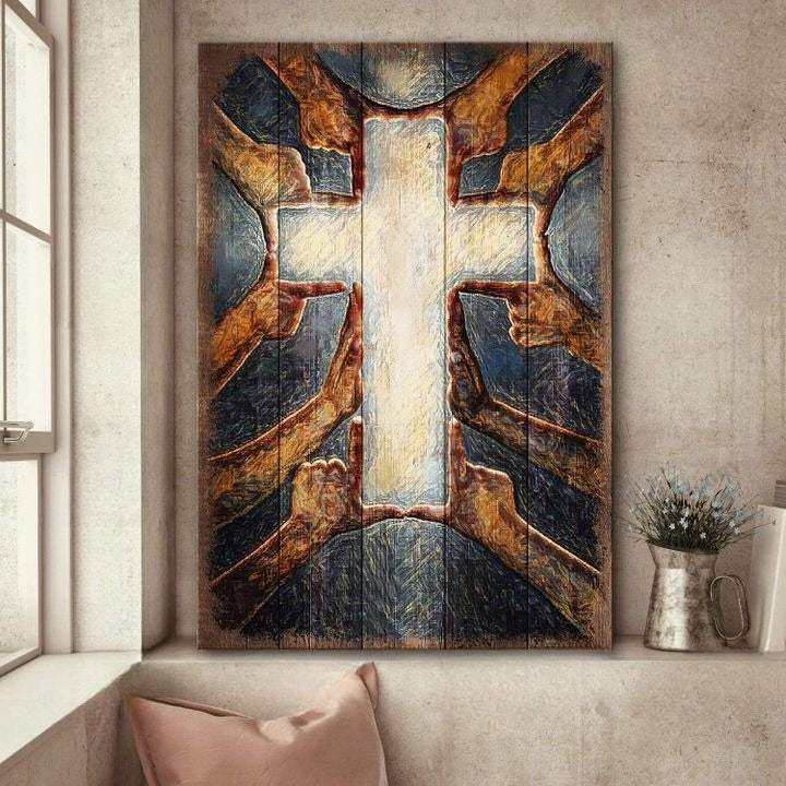 Jesus God Lion Of Judah Cross Canvas Posters - Christian Wall Posters ...