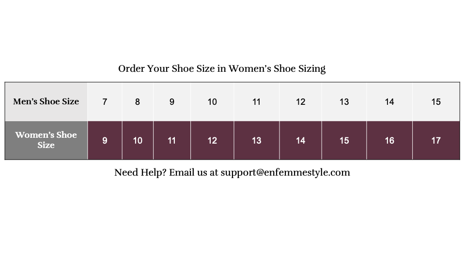 Sizing chart