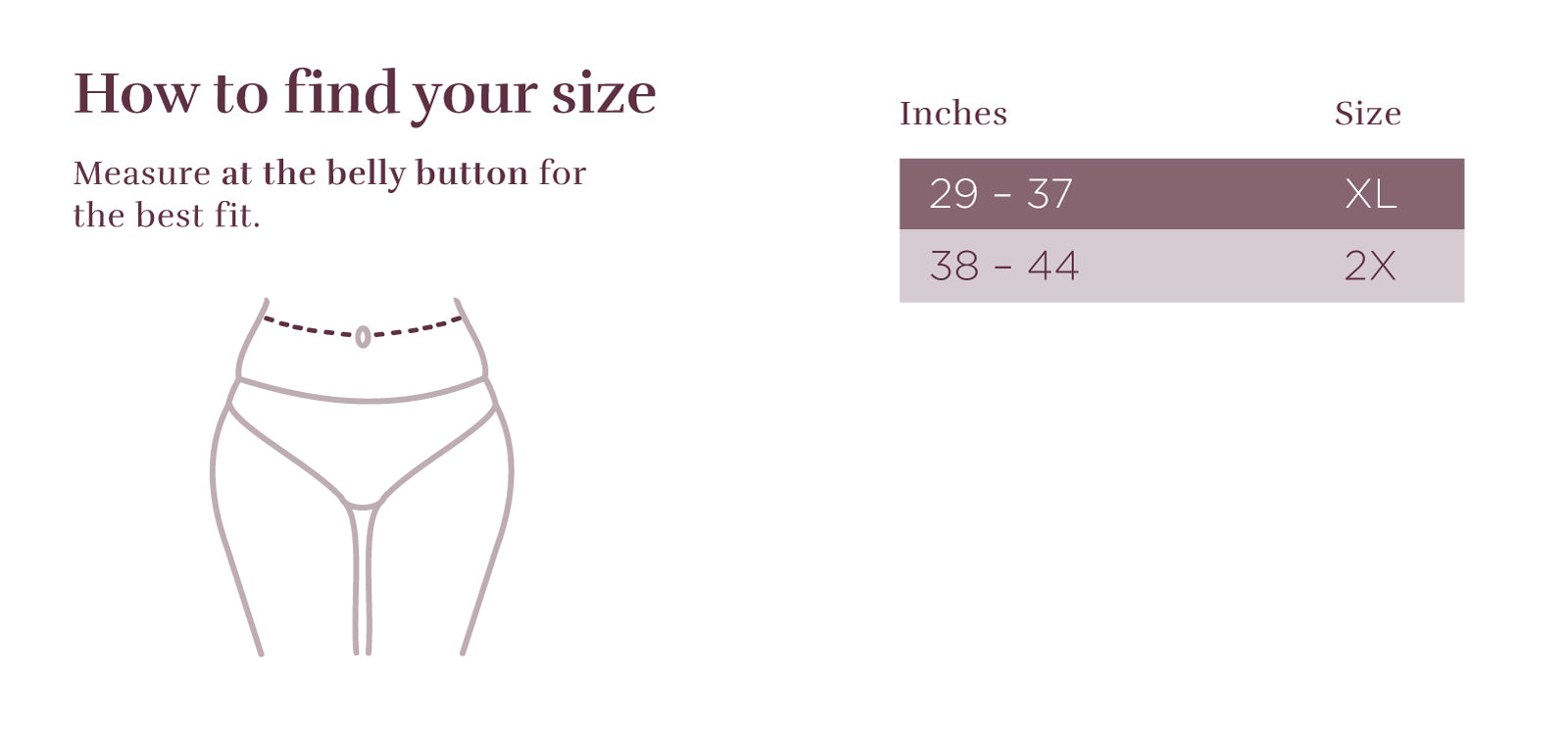 Sizing chart