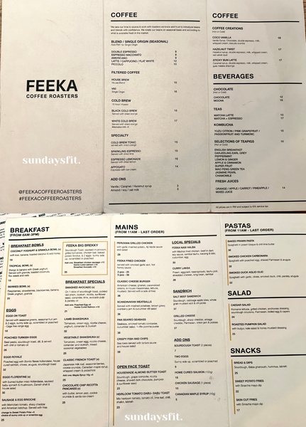 Feeka at The Five menu