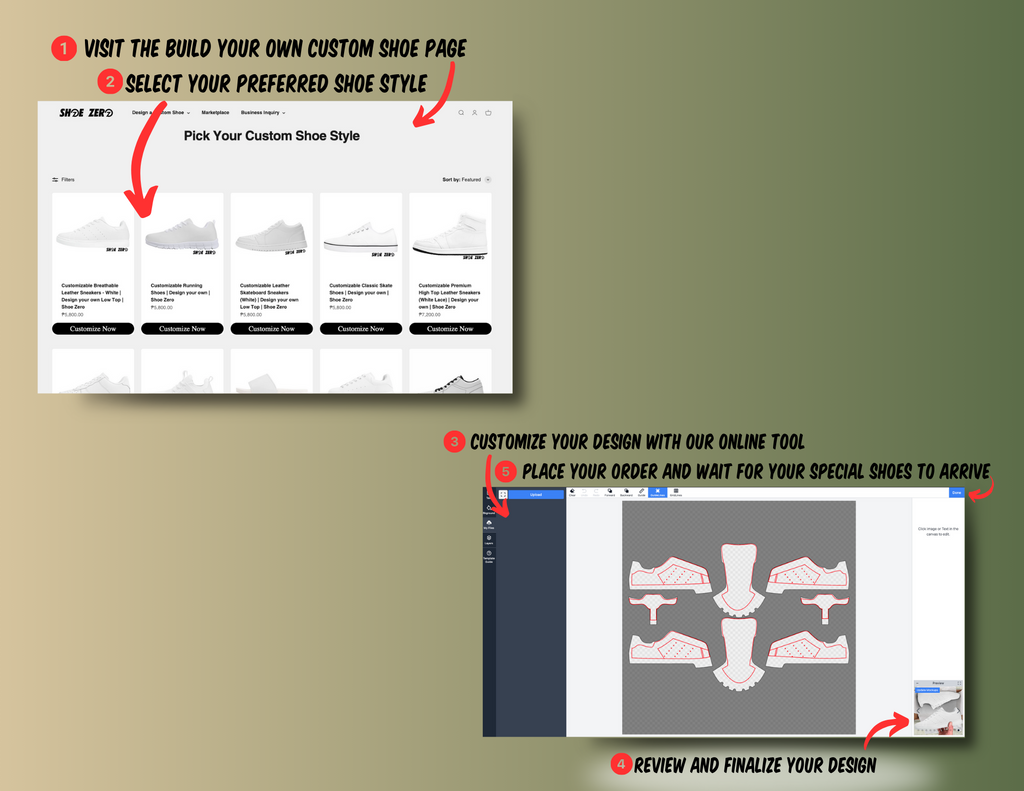 Step by step guide on how to customize shoed