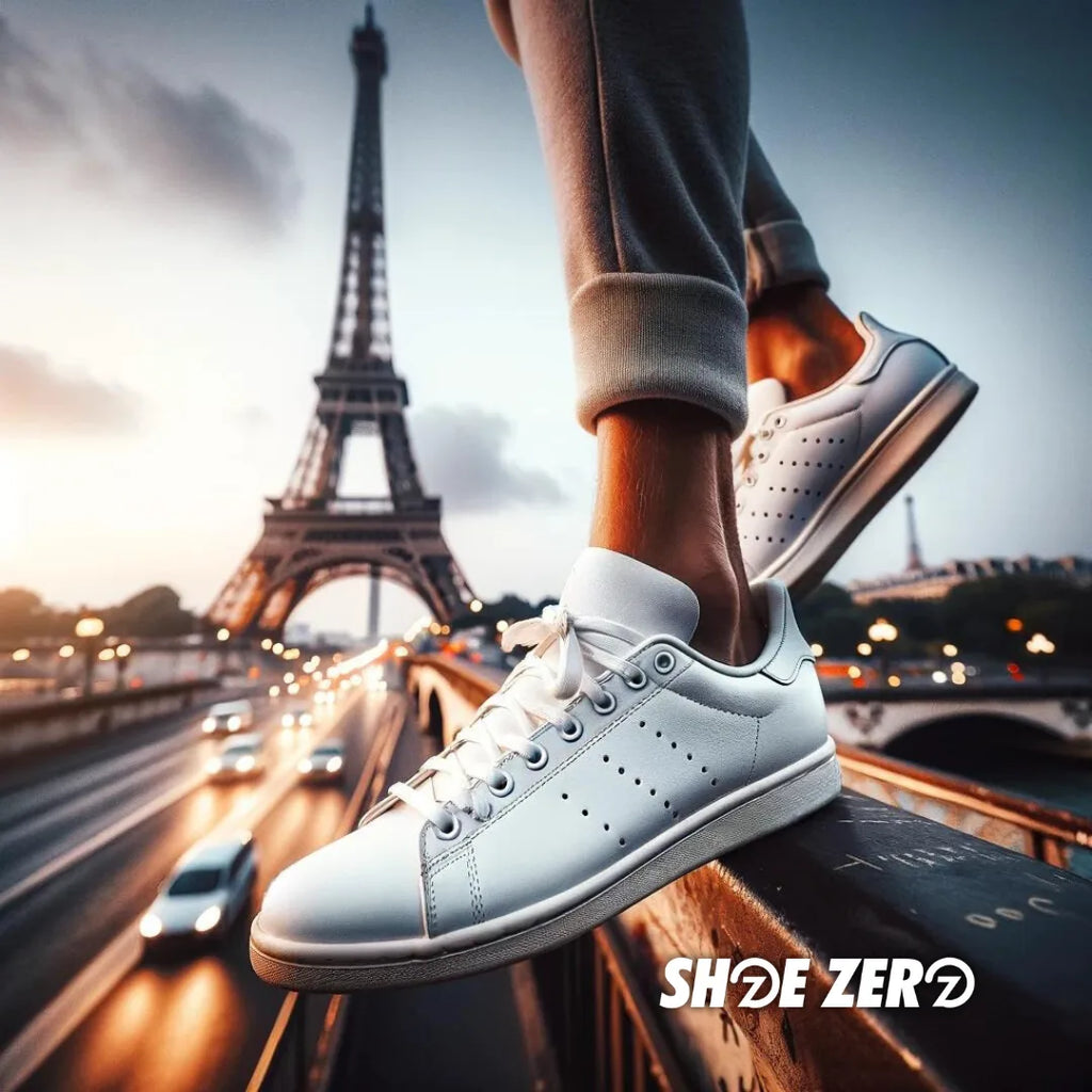 White shoes you can customize with a view of the Eiffel Tower