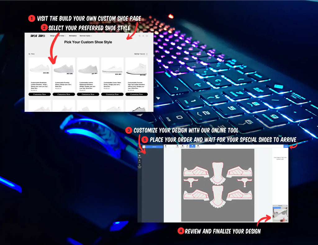 Simple steps for personalizing your shoes using Shoe Zero